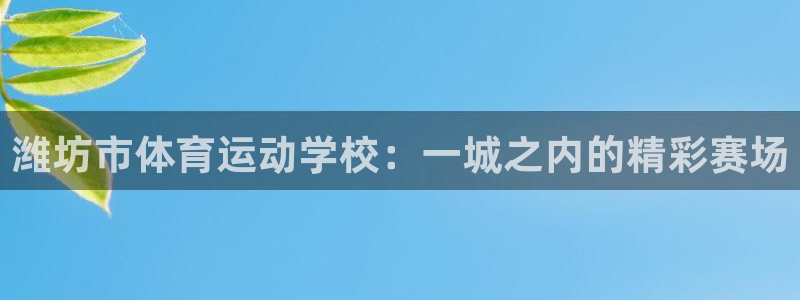 J9官网下载平台注册要钱吗安全吗：潍坊市体育运动学校：一城之