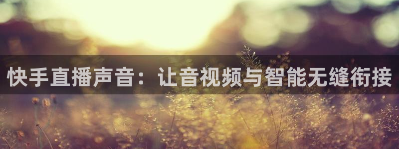 鲸鱼体育tv：快手直播声音：让音视频与智能无缝衔接